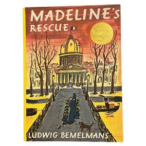 Madelines Rescue Hardcover Book Ludwig Bemelmans Caldecott Medal Dust Jacket Vtg